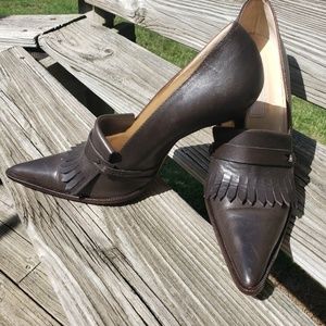 MAKE OFFER MK Collection fringed kiltie pump